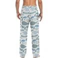 thumbnail image 4 of FREEAMG Fishes Pattern Pajama Pants for Men, Men's Separate Bottoms, Pure Cotton Comfortable Lounge Pants for Men（499）, 4 of 7