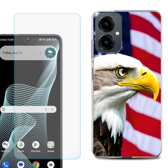 Shockproof Phone Case for Cricket Icon 2026, with Screen Protector, by OneToughShield - Eagle