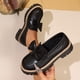 thumbnail image 5 of Xucatan Women's Patent Leather Tassel Loafers, Chunky Sole Slip-On Flat Shoes, Classic British Style Casual Shoes for Women, Plus Size Uniform Shoes Gift, 5 of 8