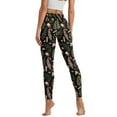 thumbnail image 2 of Renewold Mushroom Fern Leaf Black Yoga Leggings for Women with Pockets Trendy Running Yoga Pants High Waisted Tummy Control Graphic Pants Tights for Cycling Yoga Sports, XL, 2 of 8