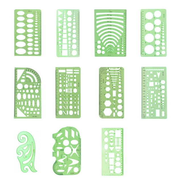 Maoww 1 Set Circle Stencil Plastic High-quality Convenient Use Eye-catching Templates for Drafting Exquisite Appearance Long Lifespan Type 8