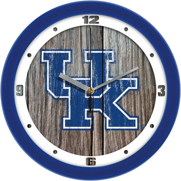 Kentucky Wildcats 11.5'' Suntime Premium Glass Face Weathered Wood Wall Clock