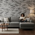 thumbnail image 5 of Ultimate 3D Brick Effect Wall Panels, Wall Cladding Panel, Set of 2, Covers 11 sq ft, Shadowstone, 5 of 7