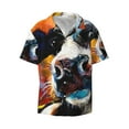 thumbnail image 3 of Goofa Cow Printed Men's Casual Short-sleeved Shirt,Lightweight Breathable Button-down,Summer Casual men's top,Versatile Fashion shirt-3X-Large, 3 of 7