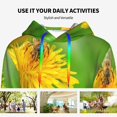 thumbnail image 4 of Picia Bees Pollinates A Yellow Dandelion Pattern Casual Women's Hoodie, Hooded Sweatshirt with Kangaroo Pocket, Comfortable Pullover with Eye-catching Drawstrings-XX-Large, 4 of 7