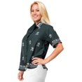 thumbnail image 3 of HAPPY BAY Women's Holiday V-Neck Blouse Tops Oxford Shirt M plus-size Grey_X452, 3 of 3