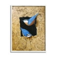 thumbnail image 2 of Stupell Industries Blue Bird Pair Perched Rough Layered Structure Painting White Framed Art Print Wall Art, Design by Alan Weston, 2 of 5