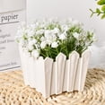 thumbnail image 5 of Hodwiequ Plastic Flower Pots Flower Troughs Flower Baskets And Simulated Fence Decorative Flower Pots Are Suitable For Decorating Living Rooms Terraces Balconies White A, 5 of 6