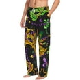 thumbnail image 2 of Uemuo Mardi Gras Surface Pattern Men's Wide Leg Palazzo Lounge Pants with Pockets Light Weight Loose Comfy Casual Pajama Pants-XX-Large, 2 of 9