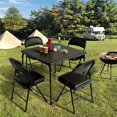 thumbnail image 2 of MY 5-Piece Folding Table and Chair Set \u2013 Portable Square Table with 4 Padded Chairs, Space-Saving Dining or Card Game Set for Home, Indoor and Outdoor, No Assembly Required, Black, 2 of 10