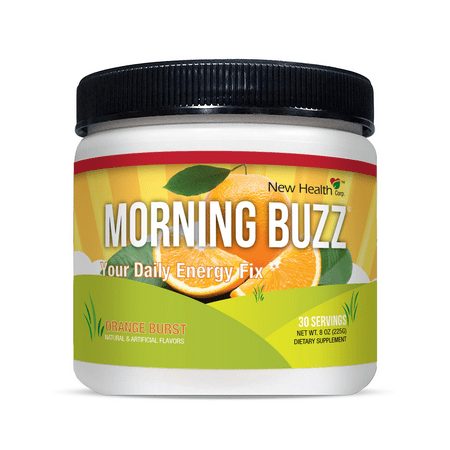 New Health Morning Buzz Orange Burst Sports Energy Drink, Pre Workout, Sports Nutrition Drink, Supports Lasting Energy, Endurance, Mental Clarity, and Metabolism, 8 Ounce Powder (Best Workout Drink Mix)