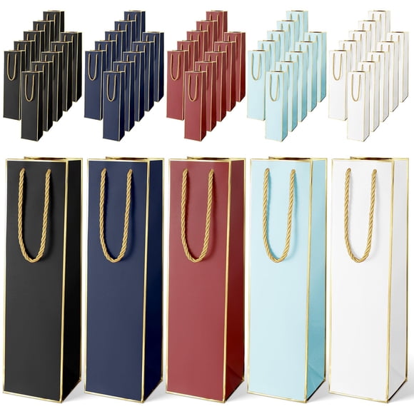 Paquete de 50 bolsas de regalo para botellas de vino de Fumete, 35 x 9,5 x 9 cm