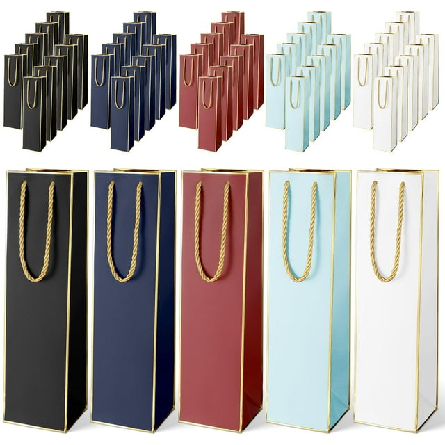 Paquete de 50 bolsas de regalo para botellas de vino de Fumete, 35 x 9,5 x 9 cm