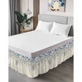 thumbnail image 4 of Blue Flower Bed Skirt King Size, Farmhouse Eucalyptus Retro Country Plant Wrap Around Bed Skirting with Adjustable Elastic Strap, Dust Ruffle Pleated Bedskirts 16 Inch Drop for Bedroom King Beds, 4 of 9