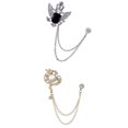 thumbnail image 1 of 2 Piezas de Broche de Cadena Colgante de Dragón con de Imitación de Cristal Yuyangstore Broche de cadena colgante, 1 of 8