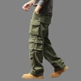 thumbnail image 6 of Yaoyar Men's Casual Cargo Pants Stretch Athletic Trousers Loose Straight Leg Fashion Hiking Sweatpants with Multi Pockets, 6 of 9
