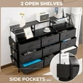 thumbnail image 5 of S-HOME Multi-Functional 55 Inch Dresser with 9 Fabric Drawers and 2 Open Shelves for Organized Storage in Any Room, Black, 5 of 9