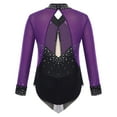 thumbnail image 4 of Kaerm Kids Girls Mesh Splice Ballet Dance Leotard Gymnastic Bodysuit Tassel Skirted Leotard Dress Outfit Purple 6, 4 of 7