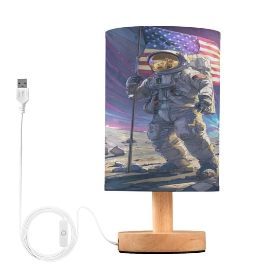 RMDQTR LED Push-Button Switch Warm-Tone Desk Lamp Plug-and-Play No Assembly Required Outer Space Landing