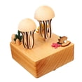 thumbnail image 3 of Wooden Jellyfish Music Box Decor Tabletop Ornament Cute Electric Music Boxes for, 3 of 9