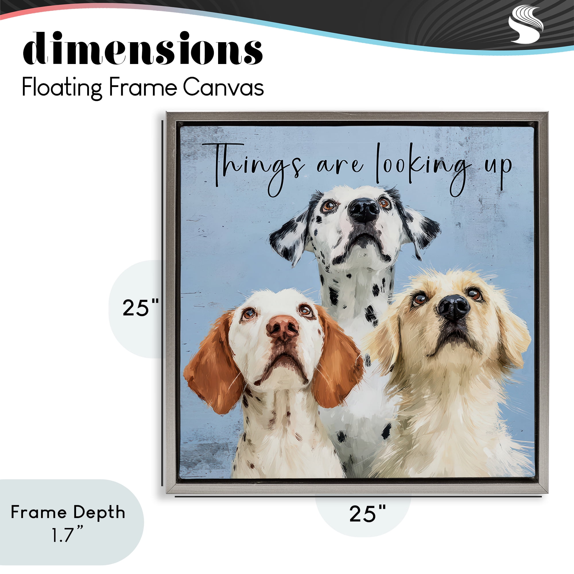 Stupell Industries Things Are Looking Up Gray Framed Floater Canvas Wall Art, design by Kim Curinga
