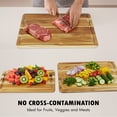 thumbnail image 5 of Zovano Teak Cutting Board Set with Stand for Kitchen, Wood  Chopping Boards with Deep Juice Groove, Charcuteire Butcher Block Gift Housewarming, 5 of 8