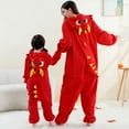 thumbnail image 4 of QATAINLAV Unisex Onesie Zipper Hooded Pajamas Warm Fleece Long Sleeve Jumpsuits Fashion Clothes Fall Winter Sleepwear, Red, S, 4 of 7