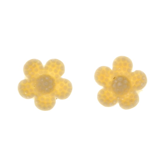 Flower Stud-Earrings White Color #LQE2771
