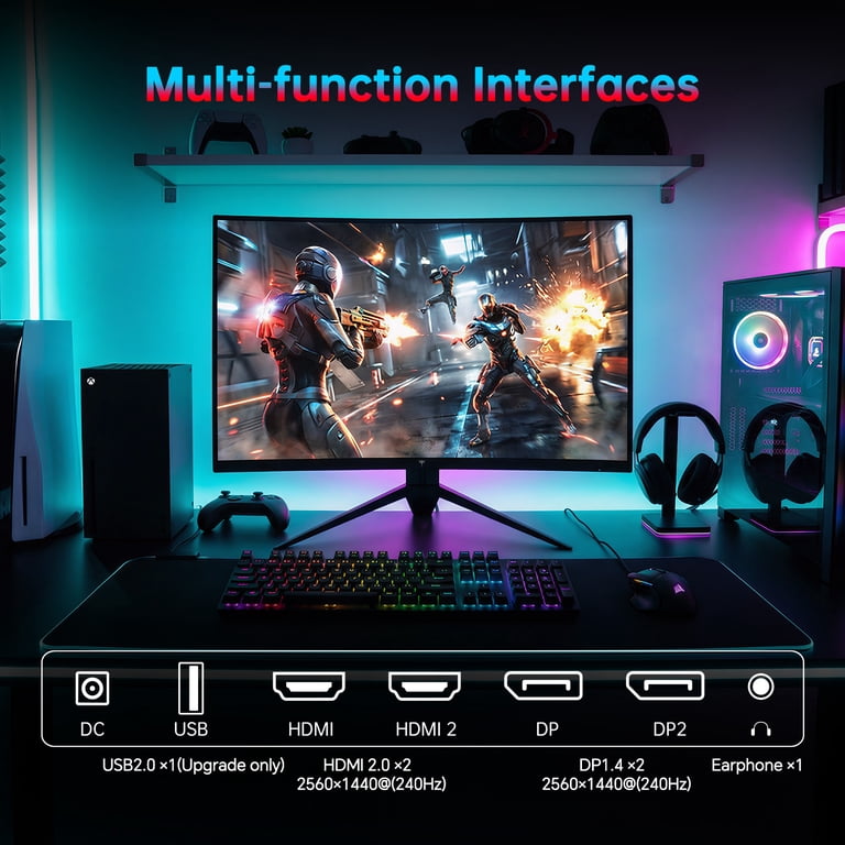 KTC 27 Inch 240Hz Curved Gaming Monitor, 2K QHD 2560x1440P