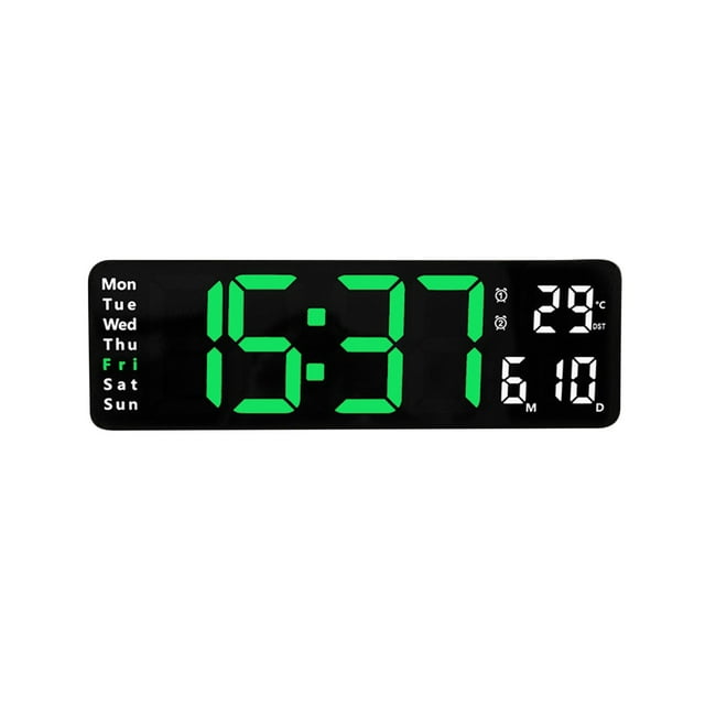Large Digital Clock With Temperature Date Day Of Week Auto DST Night Light And Auto Brightness Dimmer 13 In