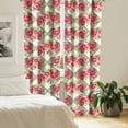 thumbnail image 2 of Ambesonne Floral Curtains, Flowers Valentine's Day Plot, Pair of 28"x84", Dark Coral and Fern Green, 2 of 5