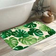 thumbnail image 4 of 1pc Monstera Leaf Absorbent Non-Slip Bathroom Thickened Flannel Rug Decor,Soft,Quick Drying,Suitable For Indoor/outdoor Use,Bathrooms,Bedrooms,Kitchens,Terrace,Laundry Rooms,16"x24", 4 of 7