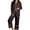 A48 Black, variant on FASHOFT Christmas Pajamas for Women Set Silk Satin Xmas Print Button up Shirts and Pants 2 Piece Christmas Pjs Soft Holiday Long Sleeve Sleepwear Loungewear L