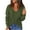 Army Green, variant on IROINNID Womens Sweater Cross Wrap V-Neck Pullover Sweater Solid Color Leisure Short Length Long Sleeve Winter Sweater Tops