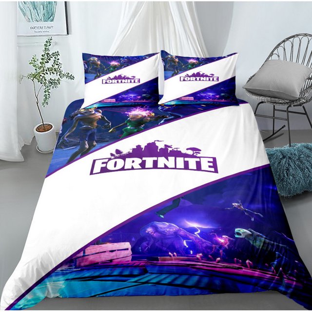 3D Game Cartoon Bedding Suit With Zipper And Pillowcase-Microfiber Duvet Cover-QIUPING
