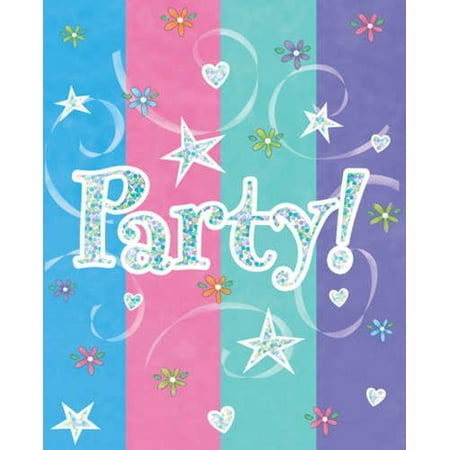Unicorn Birthday Card - Girl Time Party Invitations.