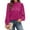 Hot Pink, variant on WTOBBY Women's Fashionable Elegant Top with Chest Pleated Detail and Stand Collar, Long Sleeve Solid Color Design, Perfect for Stylish Outfits and Formal Casual Wear,Army Green L