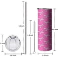 thumbnail image 5 of 20oz Pink Breast Cancer Skinny Tumblers Stainless Steel Tumbler with Lid and Straw,Vacuum Insulated Double Wall Travel Tumbler Cups with Cleaning Brush for Coffee,Tea, 5 of 6