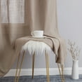 thumbnail image 4 of THD Serena Faux Linen Textured Semi Sheer Privacy Light Filtering Transparent Window Grommet Thick Curtains Drapery Panels for Bedroom & Living Room, 2 Panels, 4 of 6