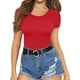 thumbnail image 2 of Xishao Women's Round Neck Short Sleeve T Shirts Basic Bodysuits Xishao ropa, 2 of 2