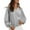 Grey, variant on Women's V-Neck Lace Detail Sweatshirt, Soft Puffed Sleeve Pullover Top with Ribbed Trim, Cropped Casual Loose Fit Tops for Fall Fashion and Daily Comfort Wear Purple M