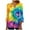 Multicolor Plus Size Blouse for Women_h, variant on CYMMPU Fall Trendy Shirts 3/4 Sleeve Tie Dye Blouses for Women Dressy Casual Spring Tunic Tops Loose Fit Button V Neck Flare Sleeve Pleated Dressy T-Shirts Multicolor S