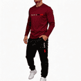 thumbnail image 2 of Dresfit Track Suits for Men Crewneck Long Sleeve Shirts & Pants Summer 2026 Slim Fit Gym 2 Piece Sets Big and Tall Loose Graphic Tracksuit 3XL, 2 of 4