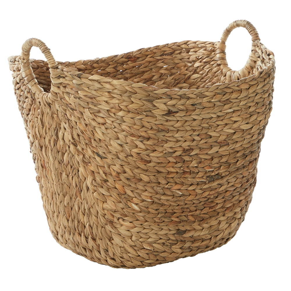 DecMode 21" x 17" Brown Sea Grass Contemporary Storage Basket, 1
