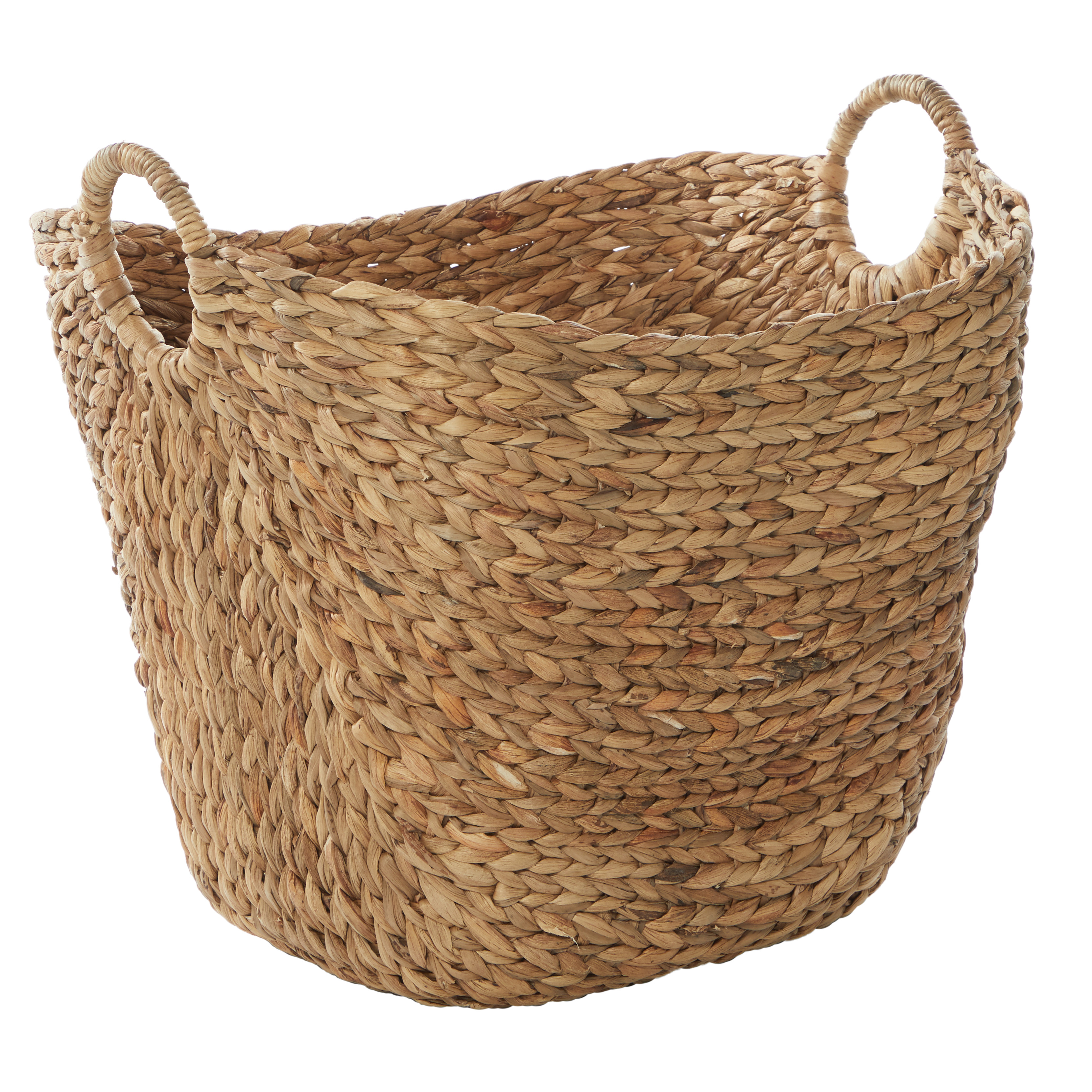 large hand woven seagrass storage baskets with handles