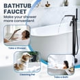 thumbnail image 3 of Wowow Brass Freestanding Waterfall Tub Faucet with Single Handle and Hand Shower in Oil Rubbed Bronze, 3 of 7