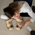 thumbnail image 7 of Travel Pillow Memory Foam, Head Neck Support Airplane Pillow For Traveling, Car, Home, Travel Neck Flight Pillow 12 Inches Sandybrown Buffalo Plaid Check Tartan Scotland_4, 7 of 7