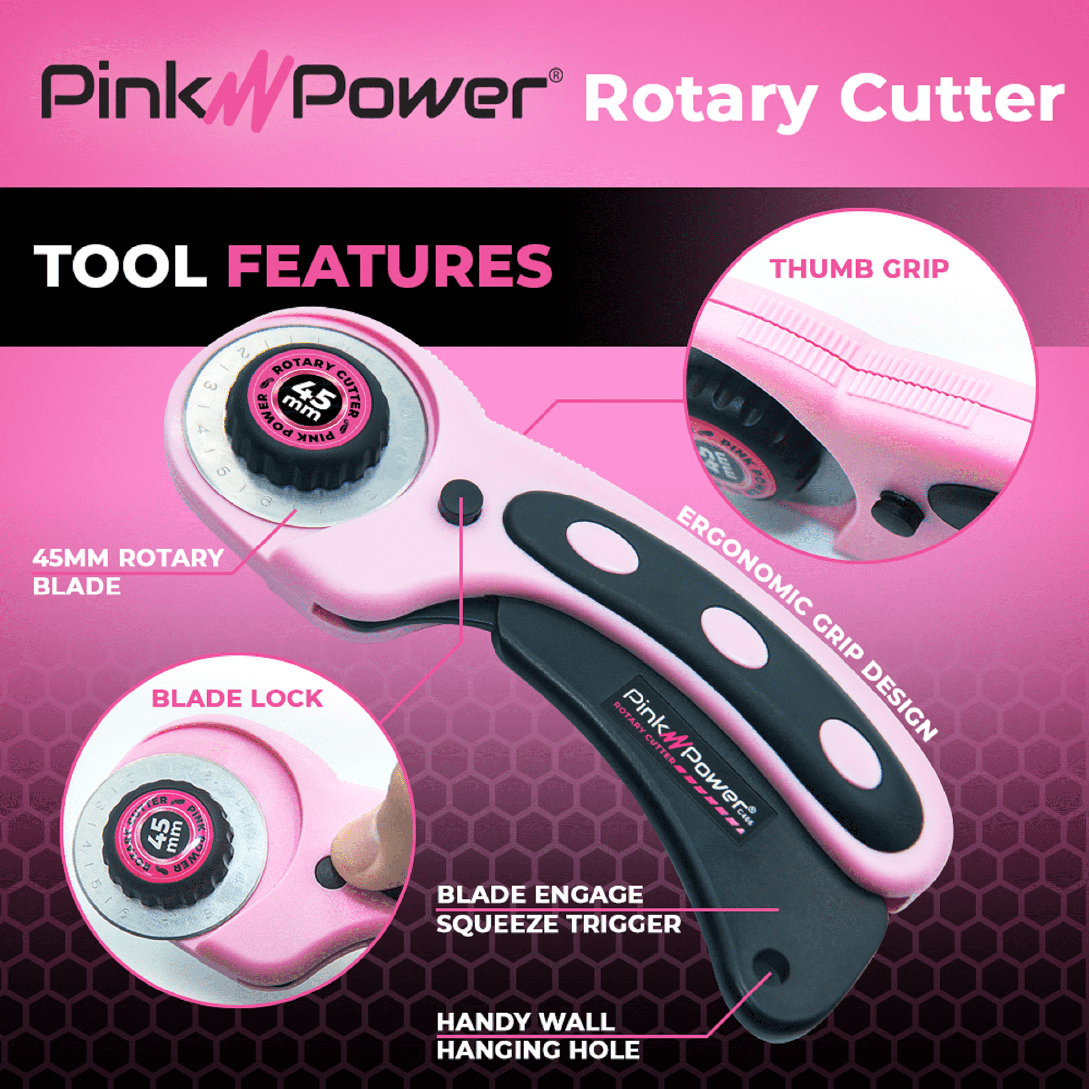 Pink Power Electric Fabric Scissors Box Cutter for Crafts, Sewing - Cordless