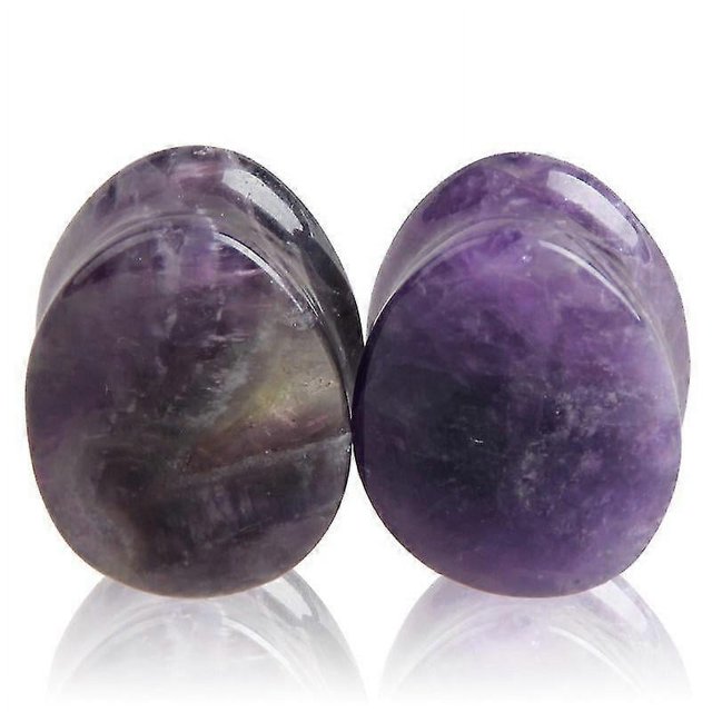 Stone water drop auricle 5-25mm ear extender piercing jewelry----19mm amethyst--Product code 77573 19mm amethyst