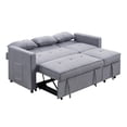 thumbnail image 4 of Benzara Jayce 80" Fabric Convertible Sleeper Sofa with Side Pocket in Light Gray, 4 of 5